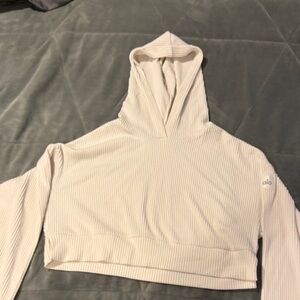 ALO Yoga Cream Cropped Hoodie